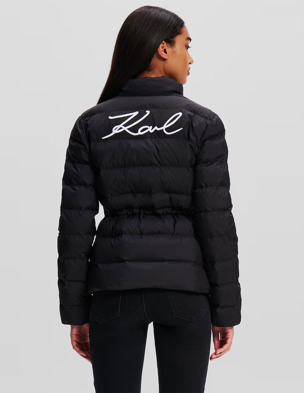 Chaqueta Acolchada Karl Lagerfeld Signature Negra Mujer