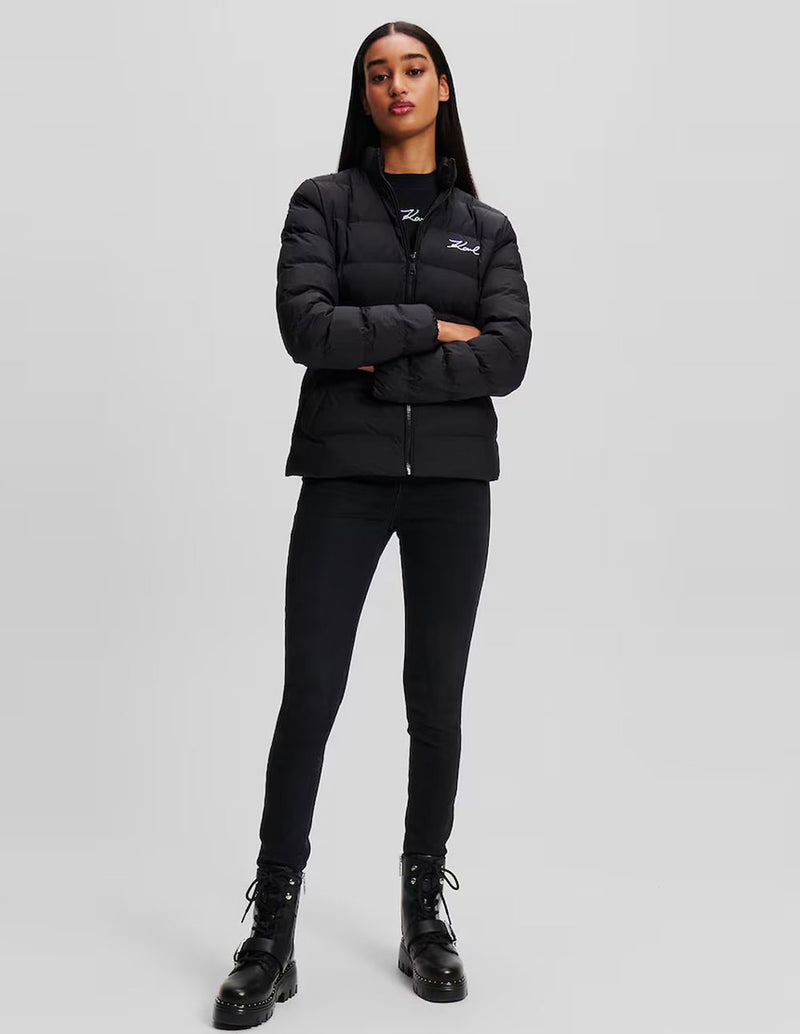 Chaqueta Acolchada Karl Lagerfeld Signature Negra Mujer