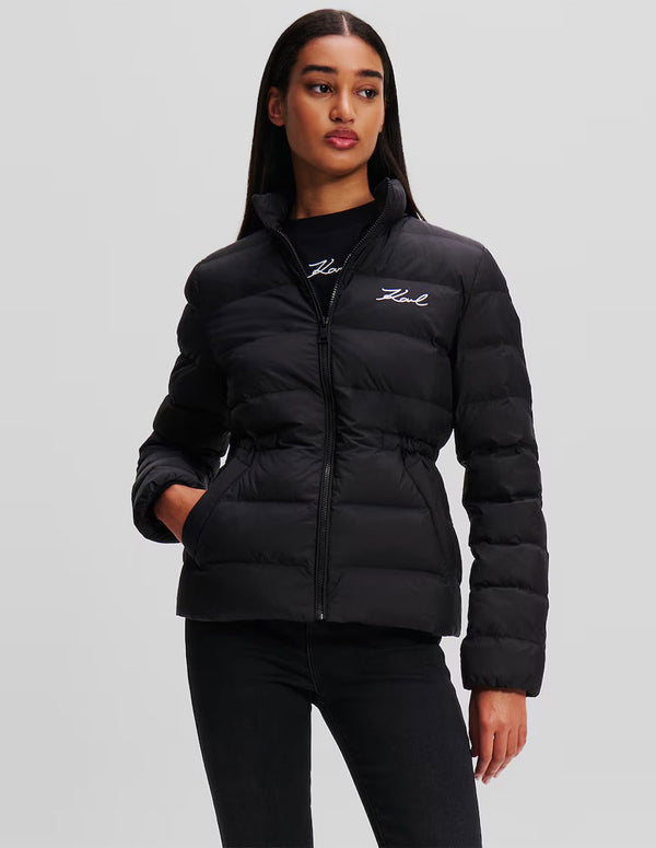 Chaqueta Acolchada Karl Lagerfeld Signature Negra Mujer