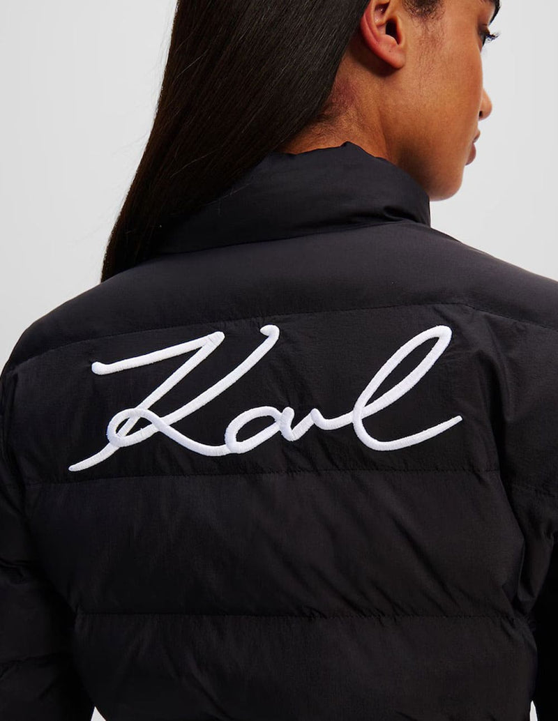 Chaqueta Acolchada Karl Lagerfeld Signature Negra Mujer