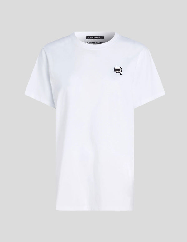 Camiseta Karl Lagerfeld con Parche Ikon Blanca Mujer