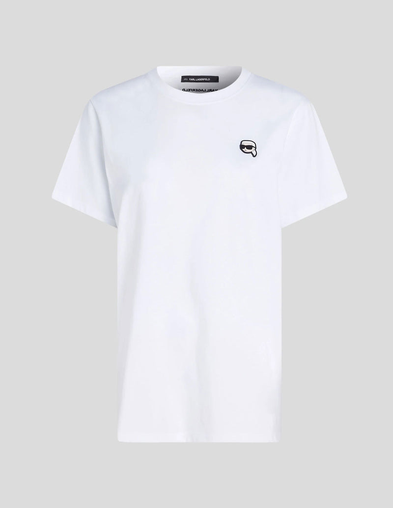 Camiseta Karl Lagerfeld con Parche Ikon Blanca Mujer
