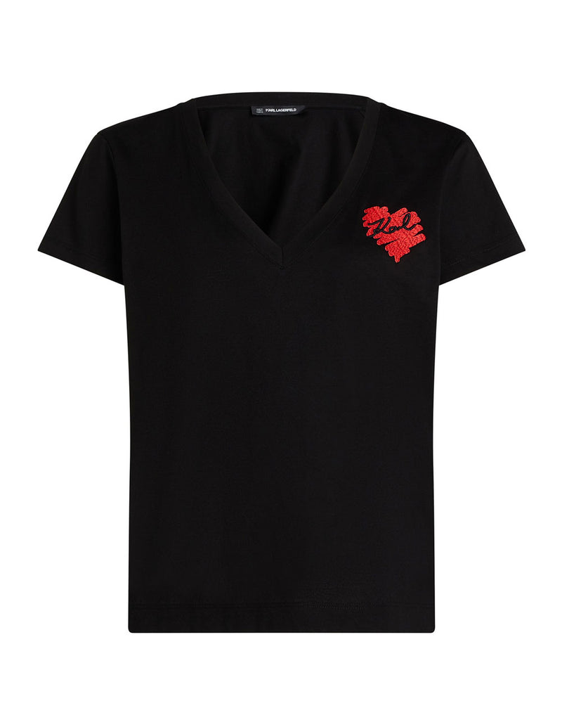 Camiseta Karl Lagerfeld Heart Negra Mujer