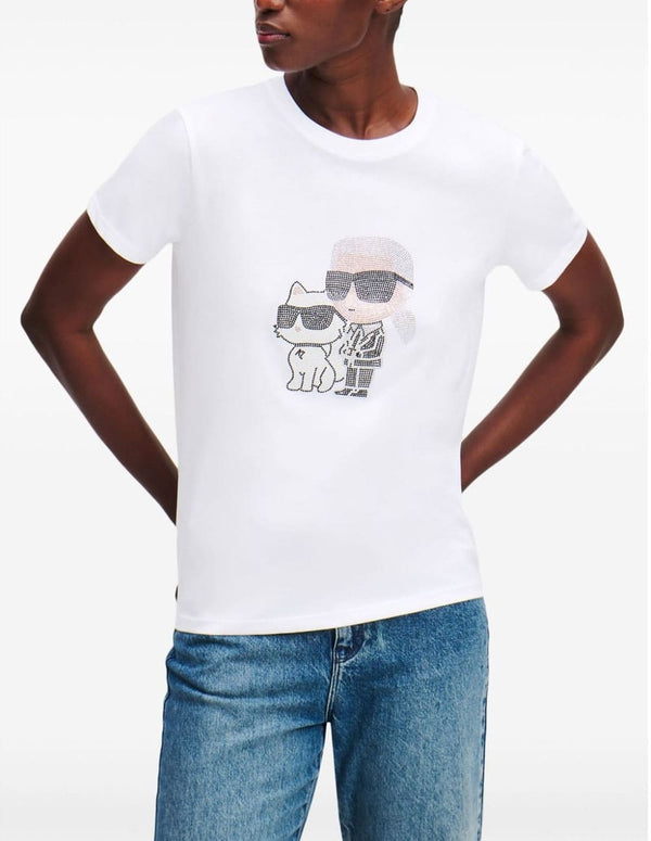 Camiseta Karl Lagerfeld Ikon Rs Duo Blanca Mujer