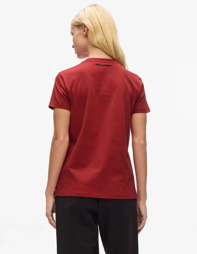 Camiseta Karl Lagerfeld con Logo Roja Mujer