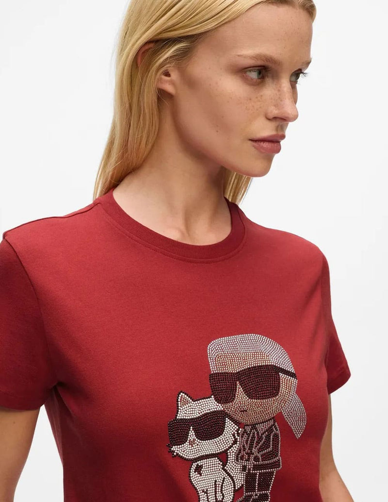 Camiseta Karl Lagerfeld con Logo Roja Mujer