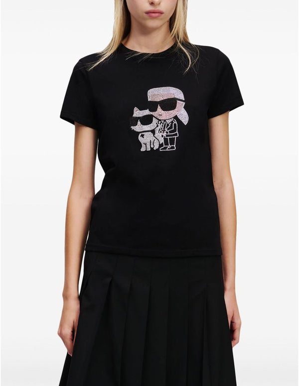 Camiseta Karl Lagerfeld Ikon Rs Duo Negra Mujer