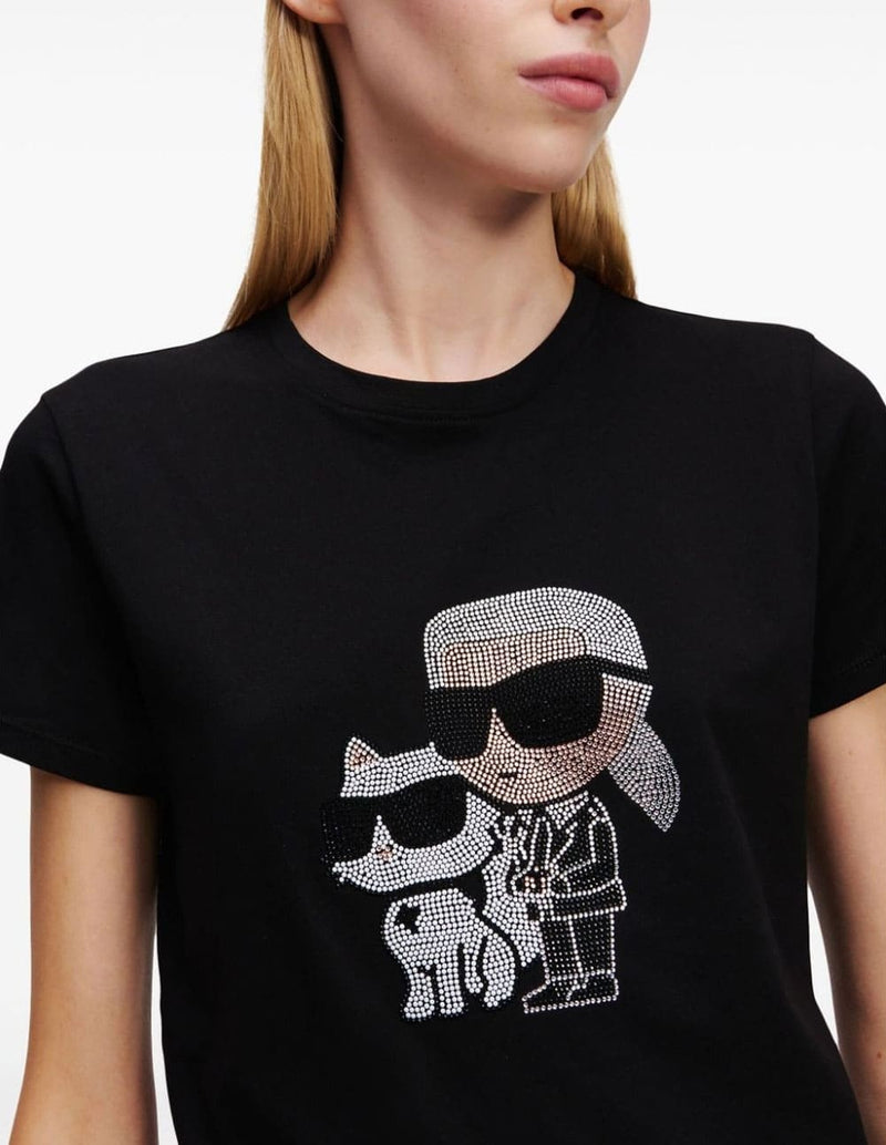 Camiseta Karl Lagerfeld Ikon Rs Duo Negra Mujer