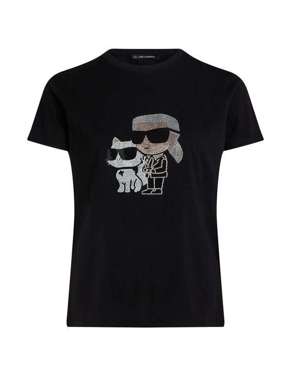 Camiseta Karl Lagerfeld Ikon Rs Duo Negra Mujer