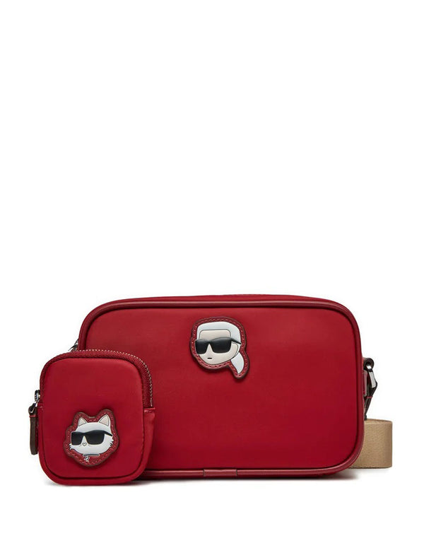 Bolso Karl Lagerfeld de Naylon Ikon Rojo Mujer 12 x 19 x 8