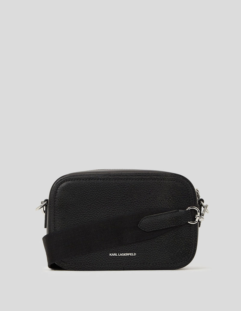 Bolso Karl Lagerferld Ikon con Acabado Granulado Negro Mujer 20 x 13 x 8