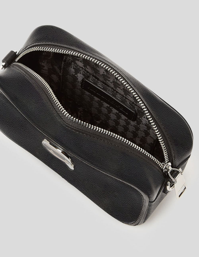 Bolso Karl Lagerferld Ikon con Acabado Granulado Negro Mujer 20 x 13 x 8