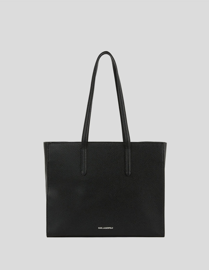 Bolso Tote Karl Lagerferld Ikon Granulado Negro Mujer 37 x 27 x 14