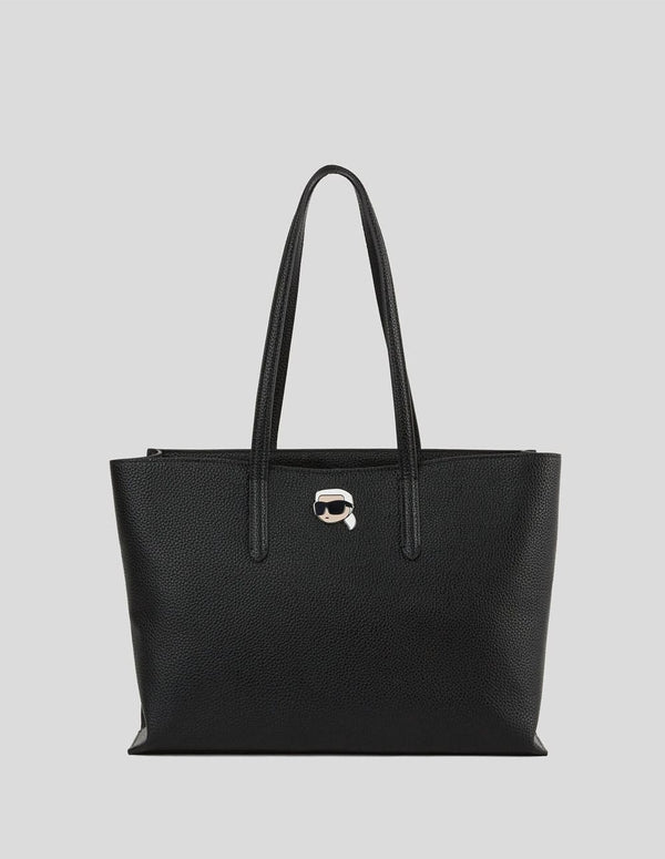 Bolso Tote Karl Lagerferld Ikon Granulado Negro Mujer 37 x 27 x 14