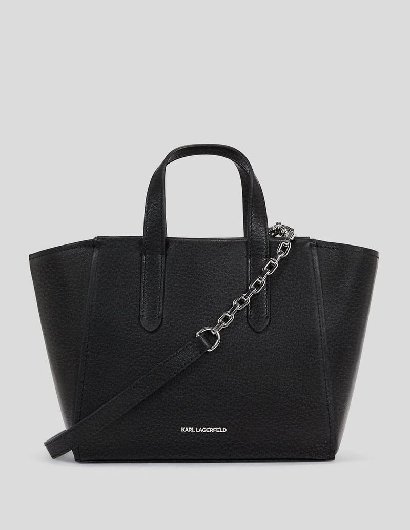 Bolso Tote Karl Lagerferld Ikon Granulado Negro Mujer 18 x 29 x 9