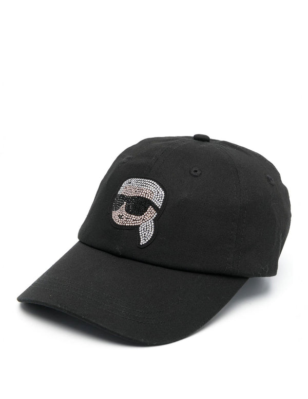 Gorra Karl Lagerfeld Ikonik 2.0 con Strass Negra Mujer