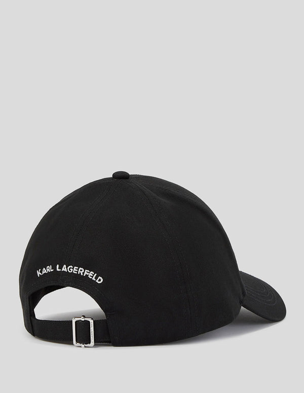 Gorra Karl Lagerfeld con Pedreria Ikon Negra Mujer