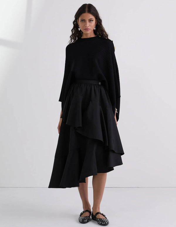 Falda Karl Lagerfeld con Volantes Negra Mujer