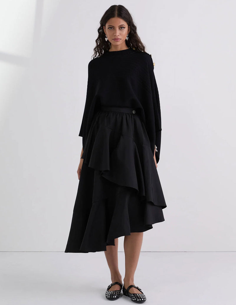 Falda Karl Lagerfeld con Volantes Negra Mujer