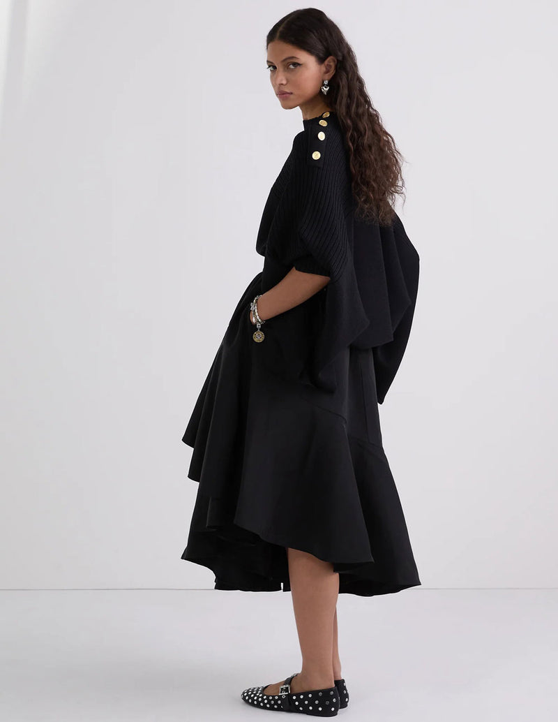 Falda Karl Lagerfeld con Volantes Negra Mujer