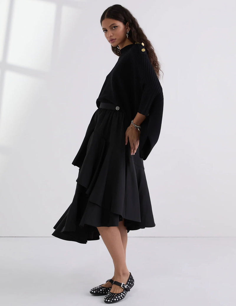 Falda Karl Lagerfeld con Volantes Negra Mujer