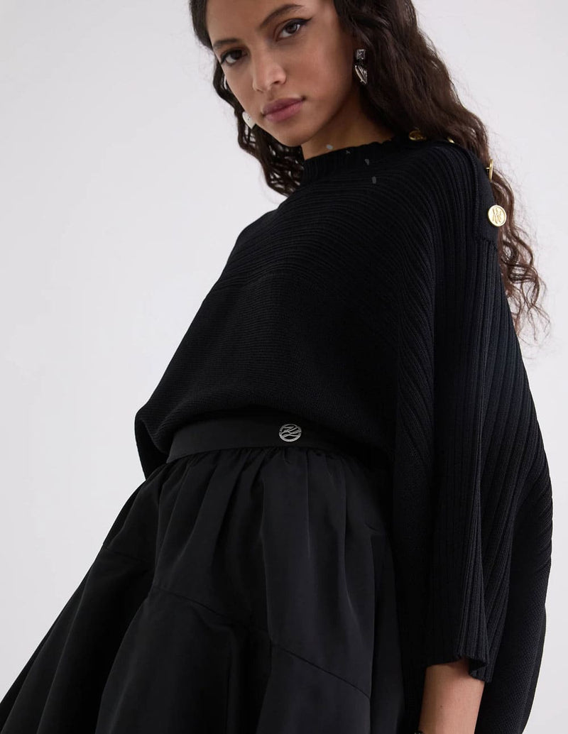 Falda Karl Lagerfeld con Volantes Negra Mujer