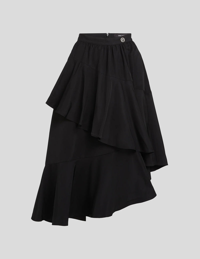 Falda Karl Lagerfeld con Volantes Negra Mujer