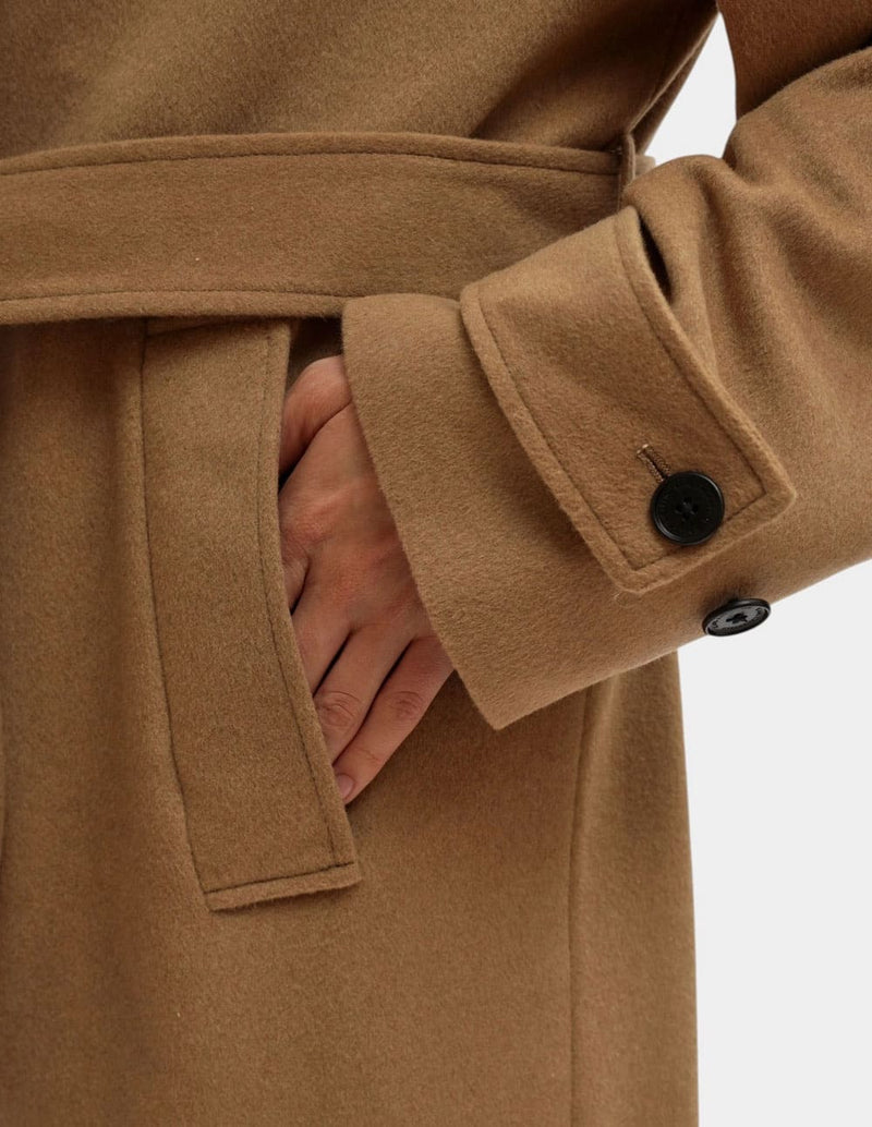 Abrigo Karl Lagerfeld de Lana Marrón Mujer