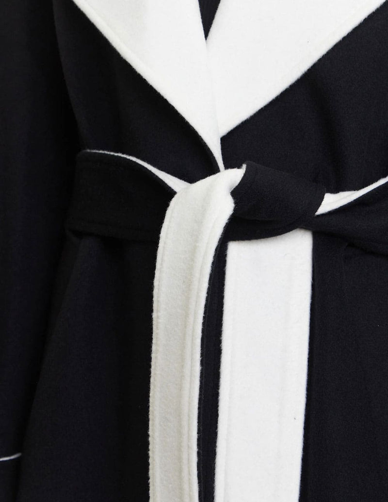 Abrigo Karl Lagerfeld de Lana Negro y Blanco Mujer