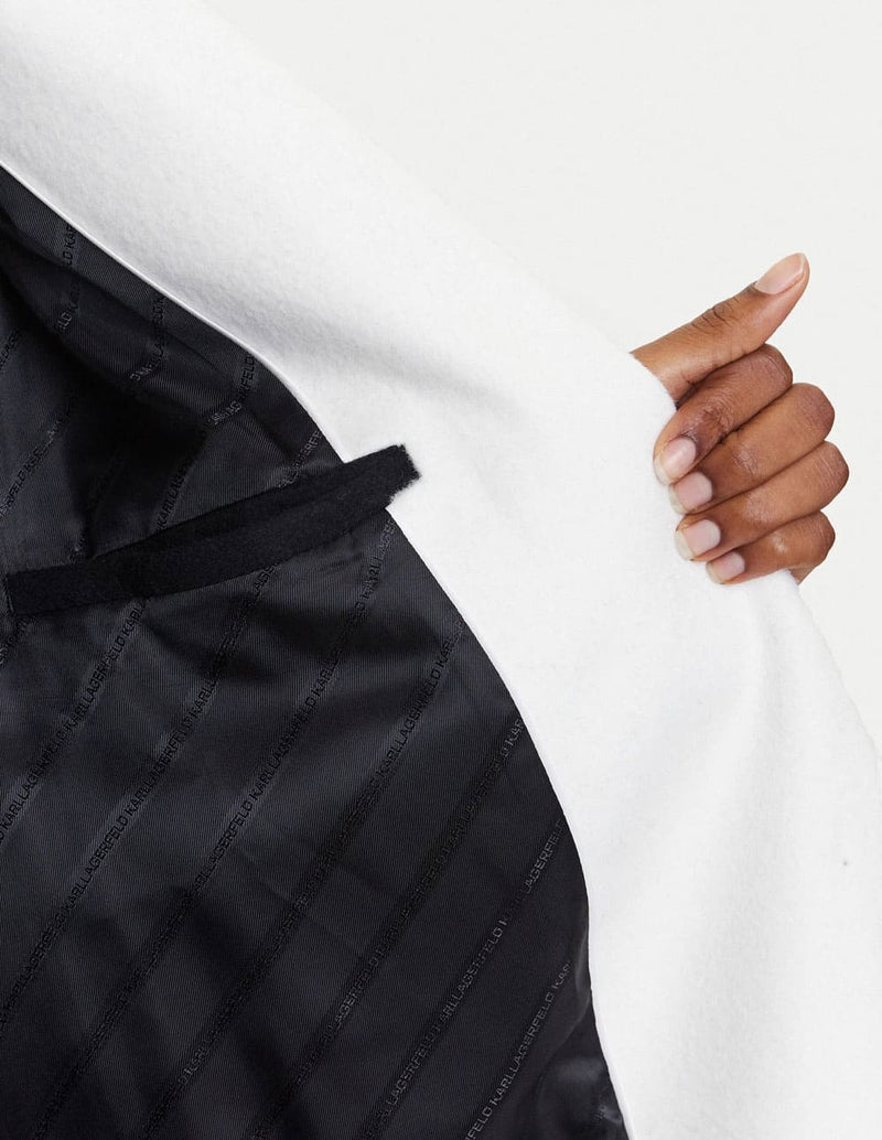 Abrigo Karl Lagerfeld de Lana Negro y Blanco Mujer