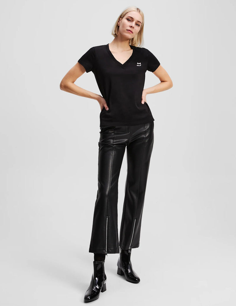 Camiseta Karl Lagerfeld con Pedreria Choupette Ikon Negra Mujer