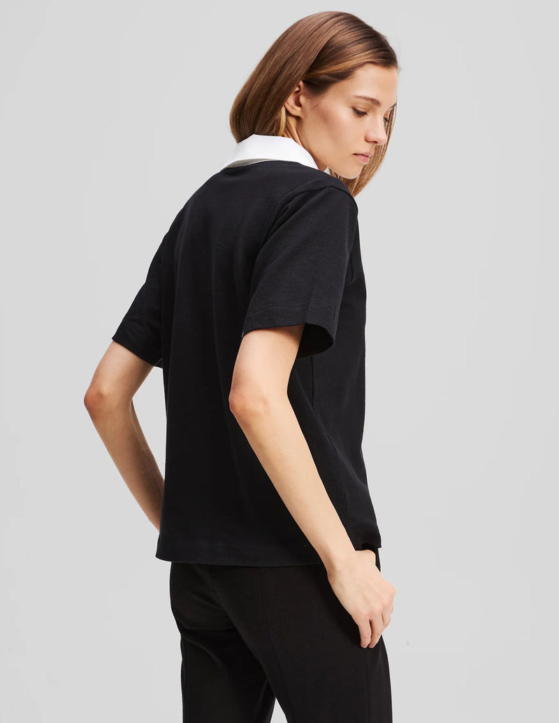 Polo Karl Lagerfeld Signature Negro Mujer