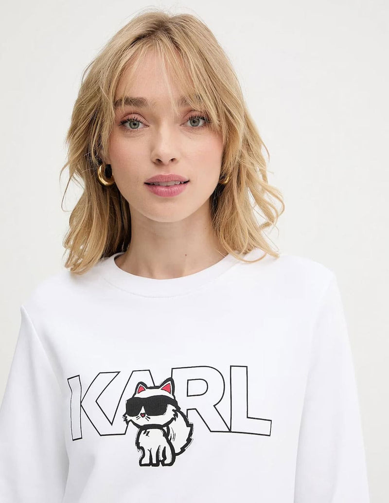 Sudadera Karl Lagerfeld Ikon Blanca Mujer