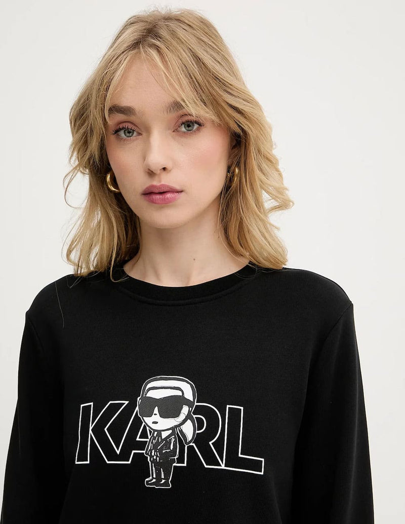 Sudadera Karl Lagerfeld Ikon Negra Mujer