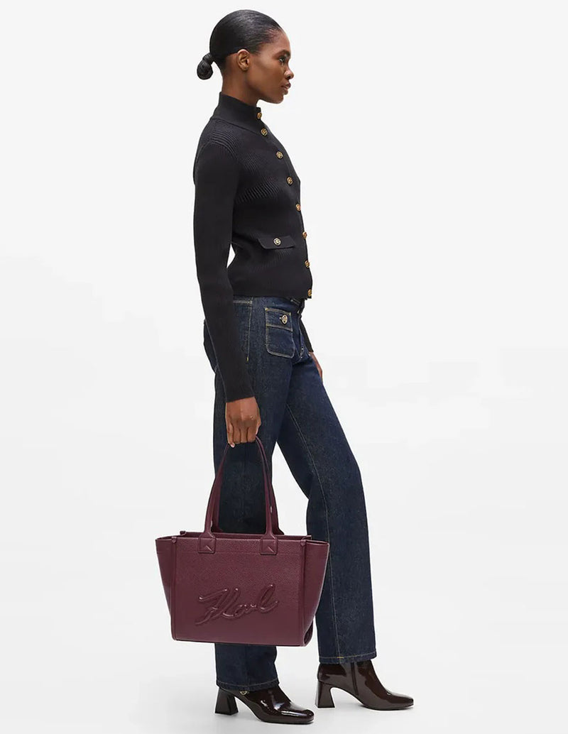 Bolso Karl Lagerfeld con Logo Burdeos Mujer 32 x 26 x 13