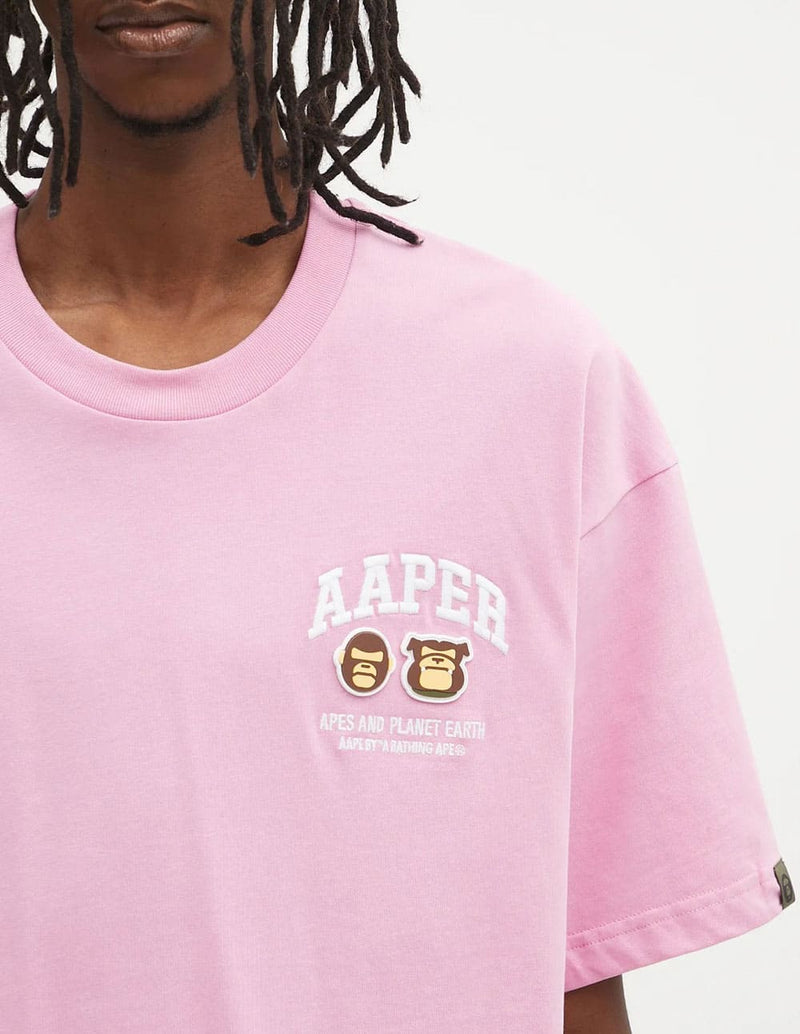 Camiseta AAPE BY A BATHING APE Basic Rosa Hombre