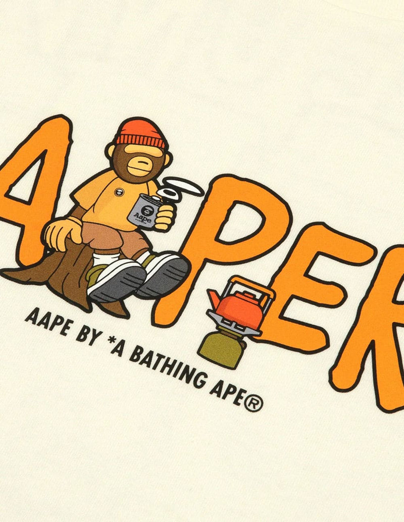 Camiseta AAPE BY A BATHING APE Moonface Theme Beige Hombre