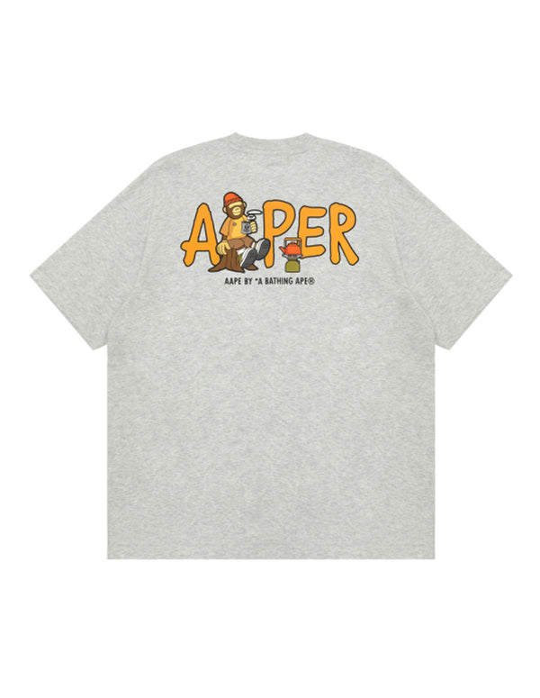 Camiseta AAPE BY A BATHING APE Graphic Print Gris Hombre