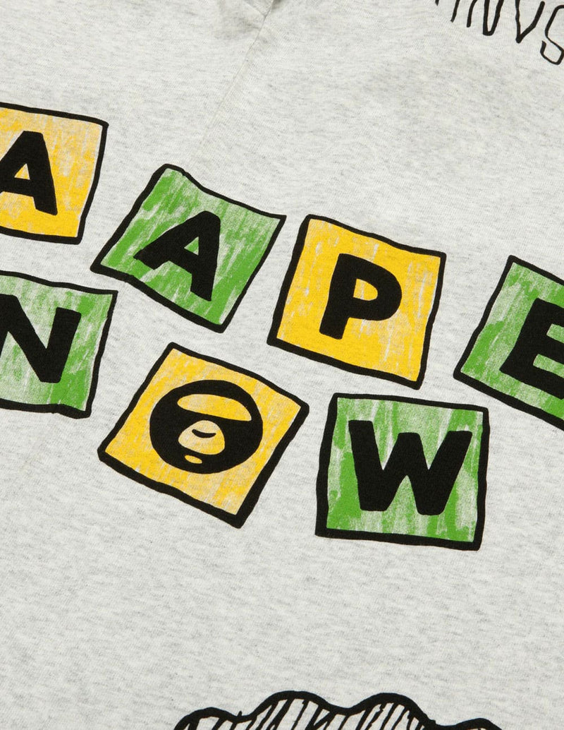 Camiseta AAPE BY A BATHING APE Multi Logo Print Gris Hombre