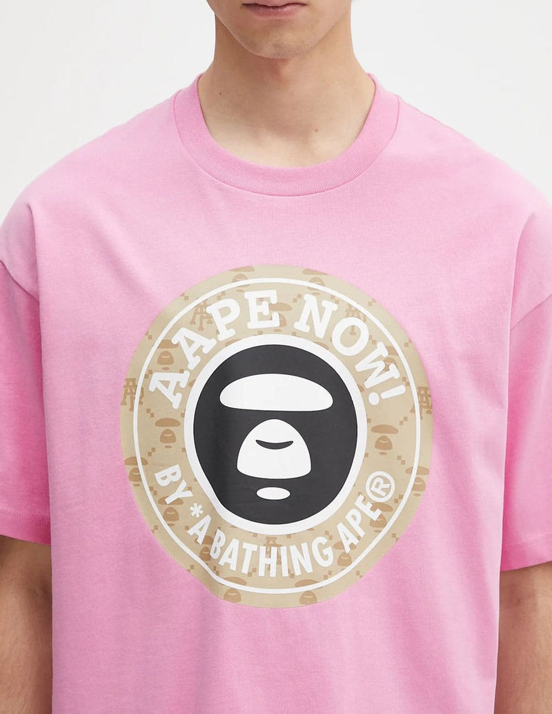 Camiseta AAPE BY A BATHING APE Basic Rosa Hombre