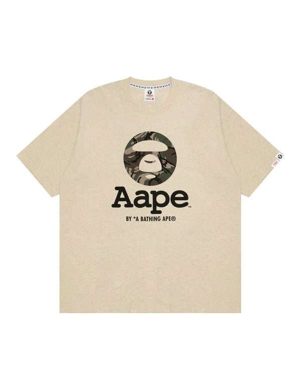 Camiseta AAPE BY A BATHING APE Logo Moonface Beige Hombre