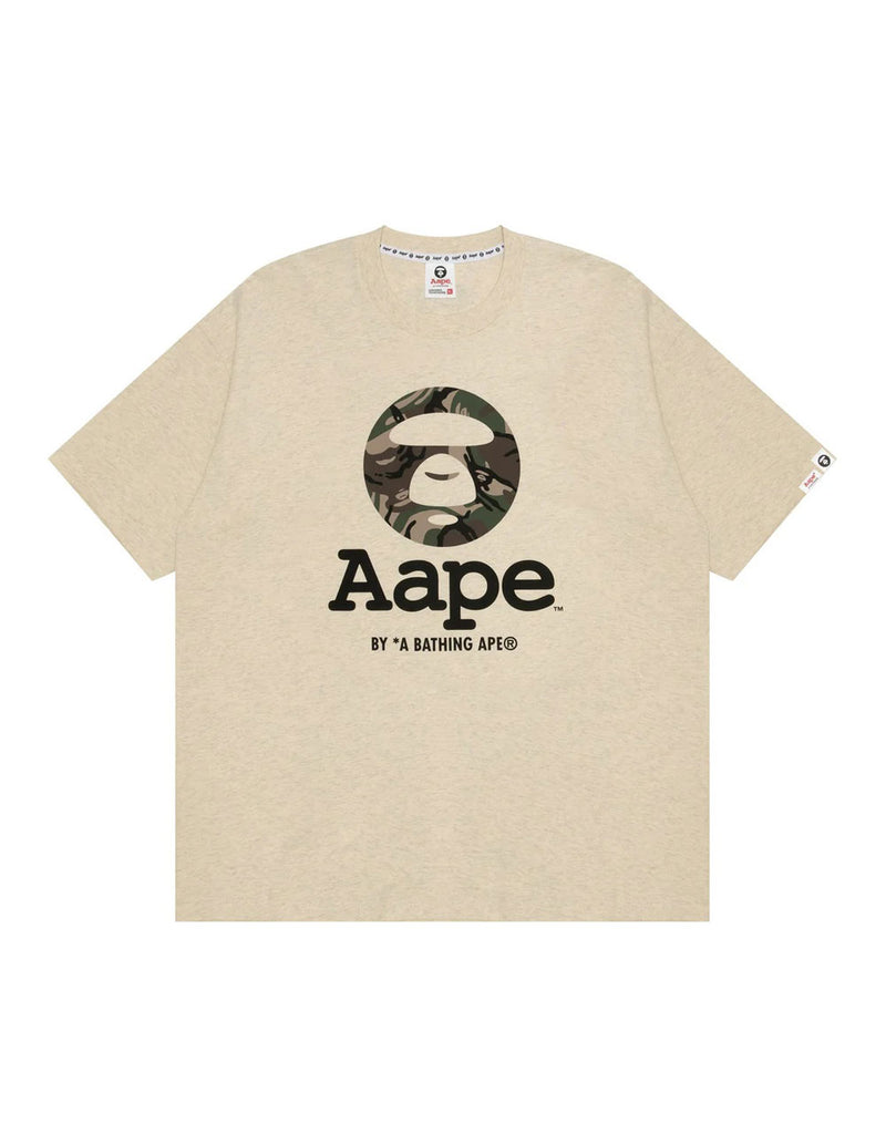 Camiseta AAPE BY A BATHING APE Logo Moonface Beige Hombre