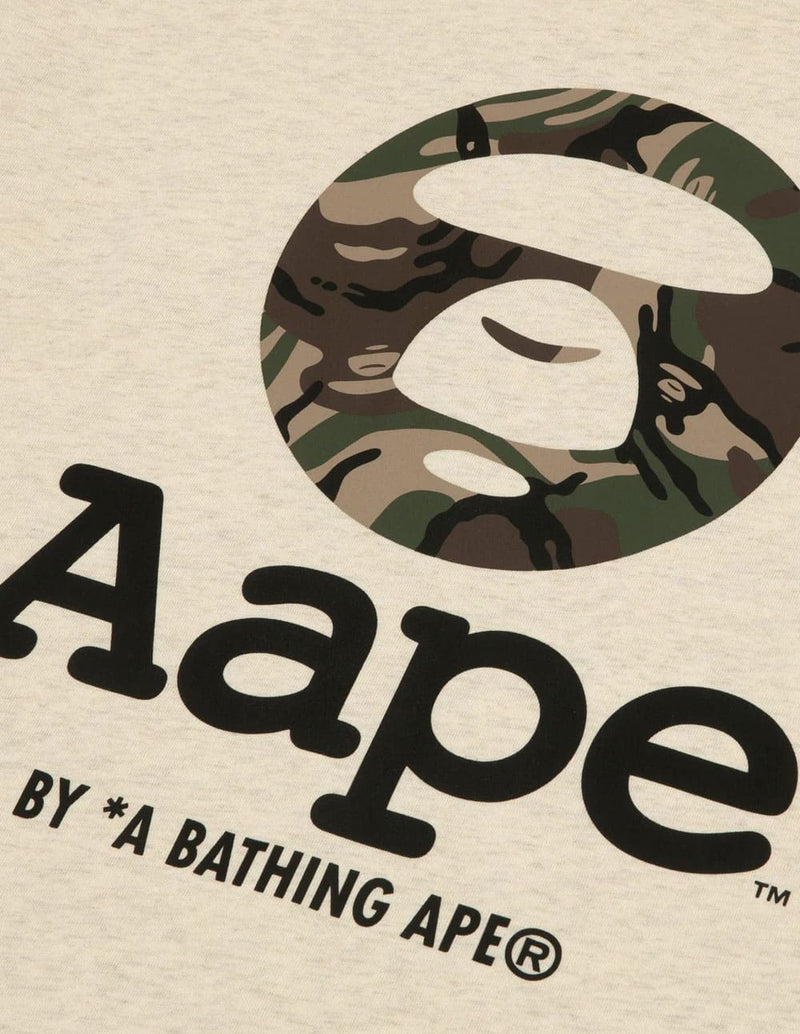 Camiseta AAPE BY A BATHING APE Logo Moonface Beige Hombre