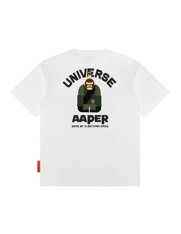 Camiseta AAPE BY A BATHING APE Logo Blanca Hombre