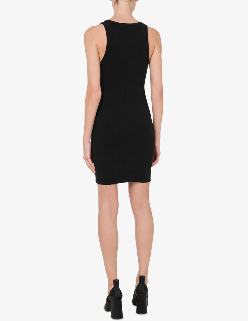 Vestido Moschino de Algodón Elástico Negro Mujer