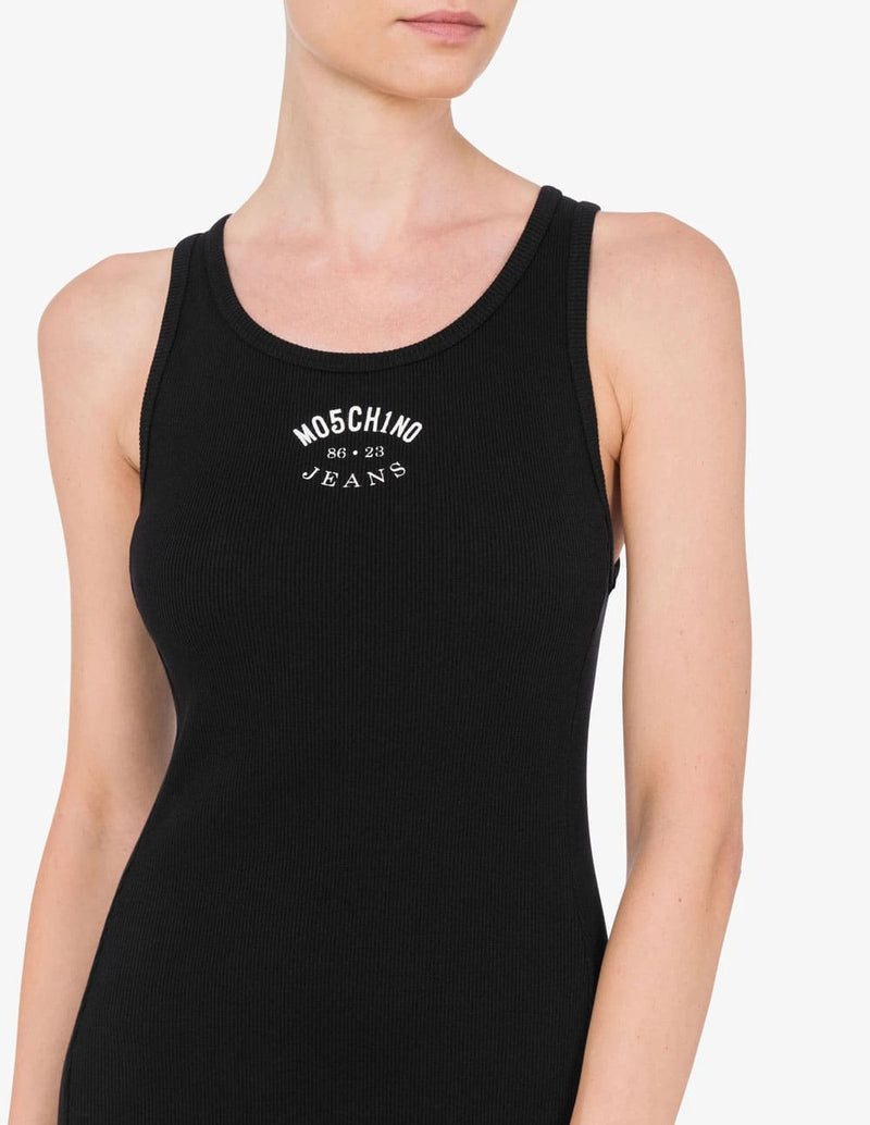 Vestido Moschino de Algodón Elástico Negro Mujer