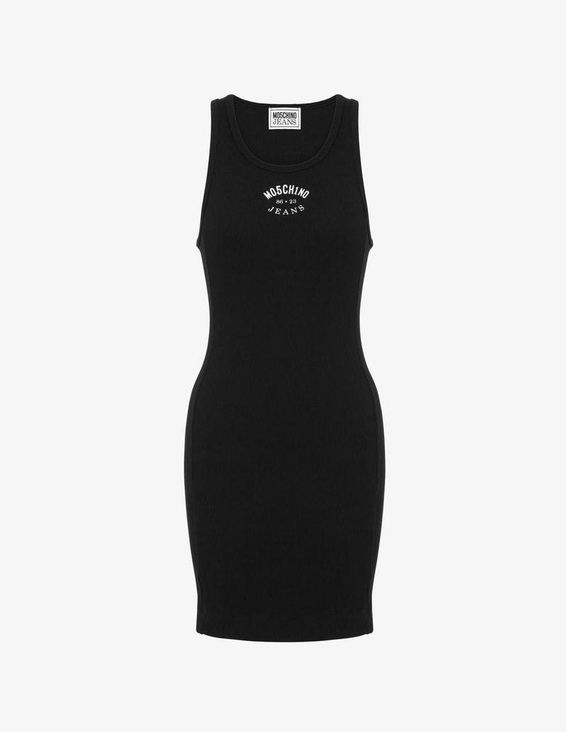 Vestido Moschino de Algodón Elástico Negro Mujer