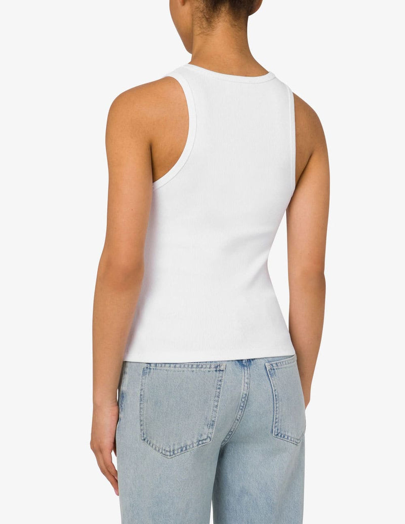 Camiseta Moschino de Tirantes con Logo Blanca Mujer
