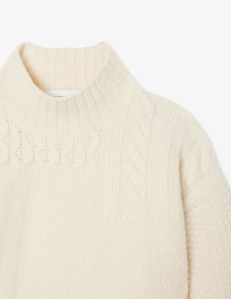 Jersey Lacoste con Efecto Patchwork Beige Mujer