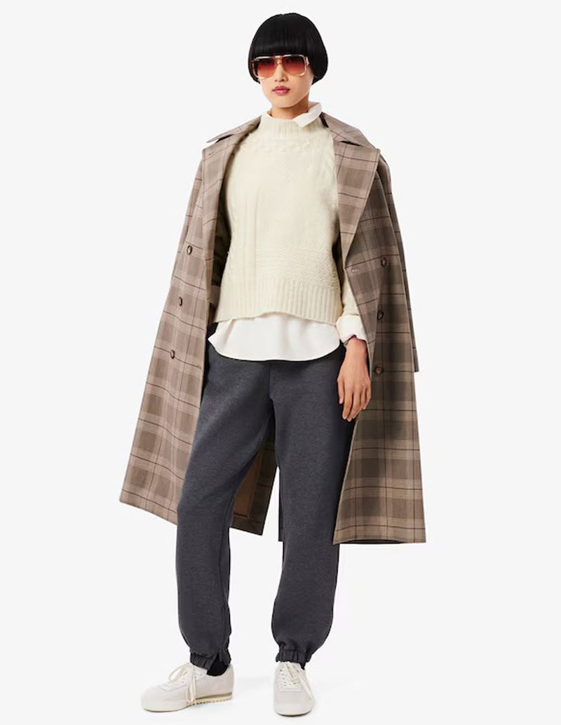 Jersey Lacoste con Efecto Patchwork Beige Mujer